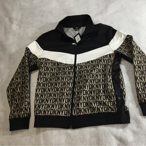 DKNY Colorblock Logo Track Zip-Up Jacket SZ Medium NWT